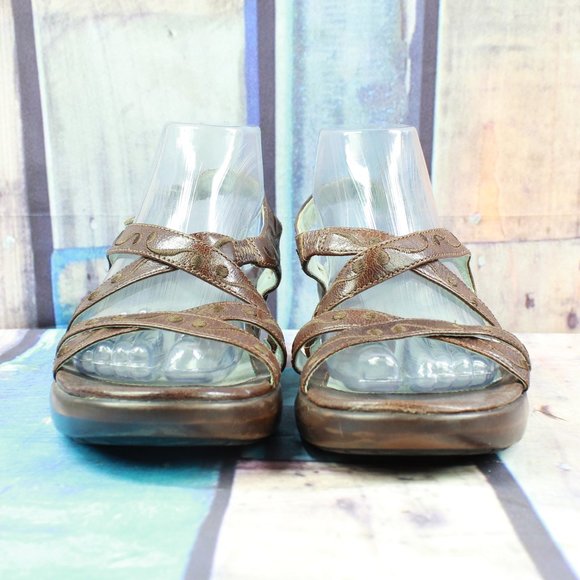 Ariat Leather Ankle Strap Wedge Sandal Size 8.5 - Picture 4 of 9